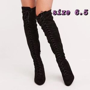 black thigh high boots 6.5